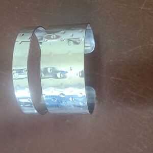 Silver Hammered Cuff Bracelets